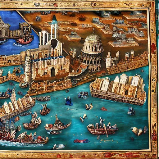 Prompt: The fall of Constantinople, detailed, masterpiece, exciting, 4k,