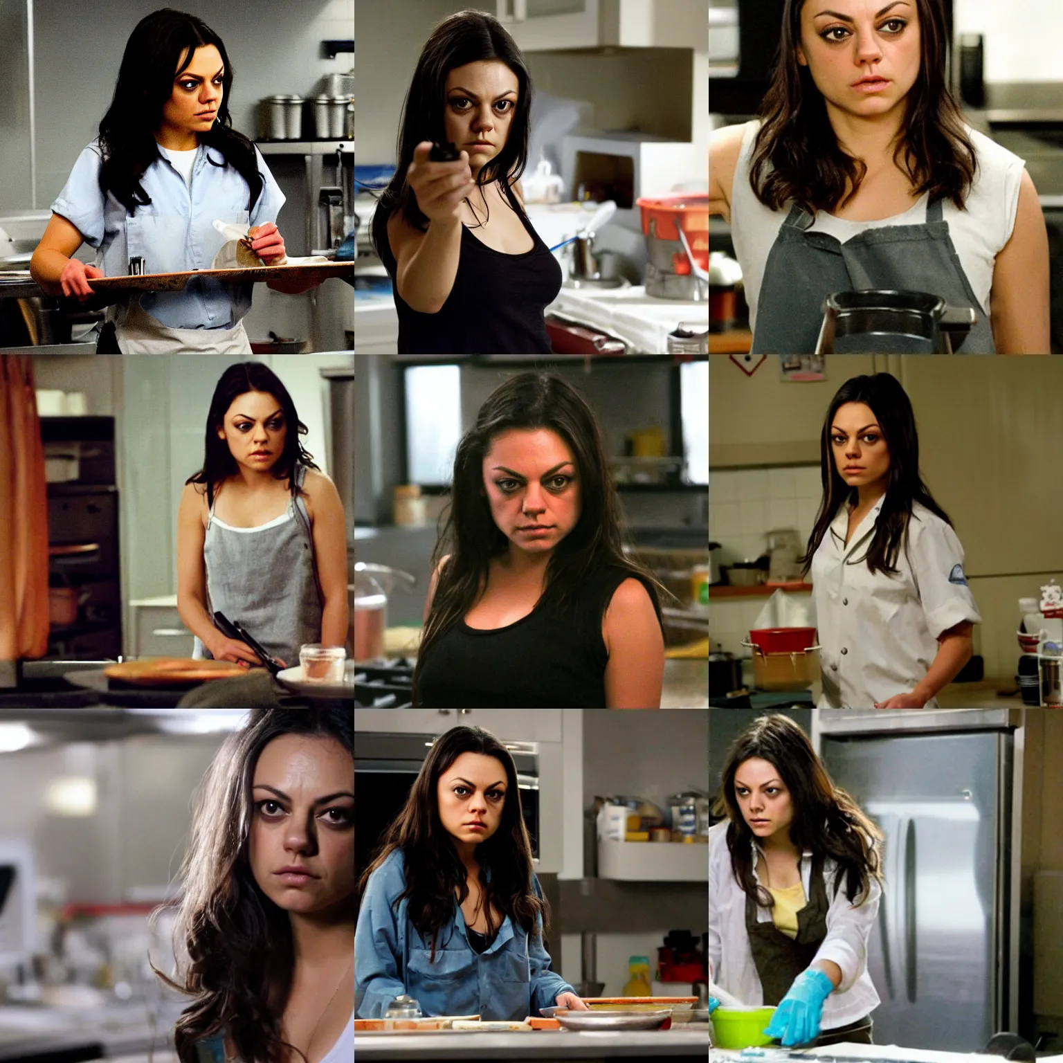 Prompt: mila kunis cooking meth in breaking bad