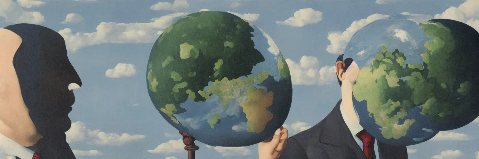 Image similar to globe painting magritte