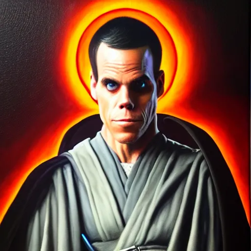 Image similar to steve - o as a jedi master, oil on canvas, cinematic