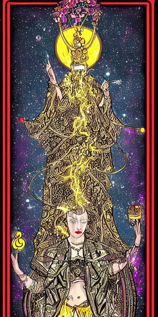 Prompt: the high priestess, tarot, digital art