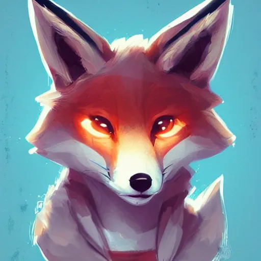 Prompt: a cute fox, artstation by Ross Tran
