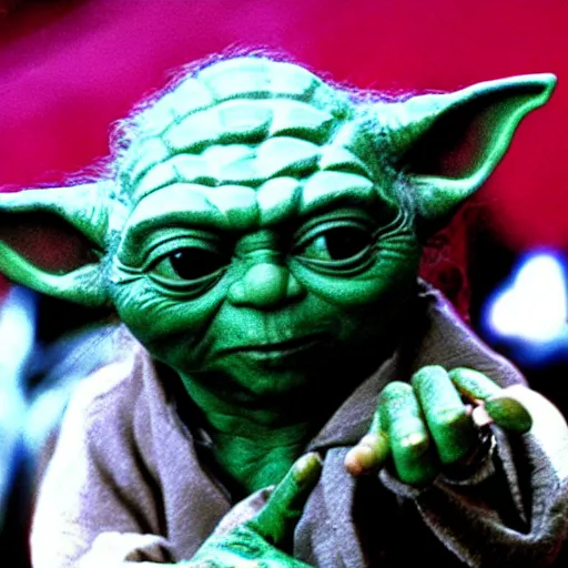 Image similar to yoda performing at woodstock