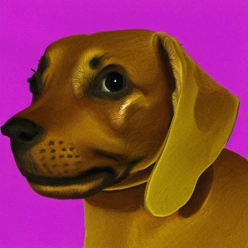 Prompt: pineapple impersonated by a dachshund, digital art