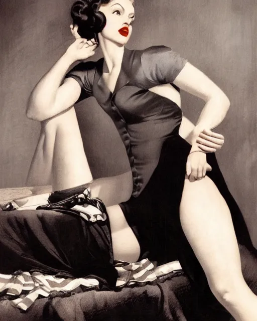 Image similar to William Dafoe by Gil Elvgren