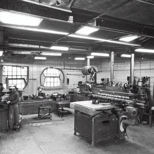 Prompt: photograph of a modern machine shop