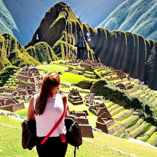 Image similar to ufo in machu picchu,