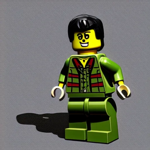 Image similar to a Lego minfigure of Rambo.