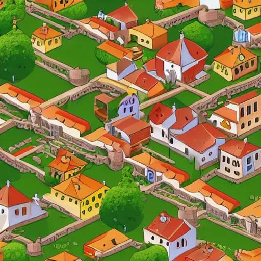 Image similar to A Spanish village. Seamless parallax background, Vector design, Tileable horizontally.