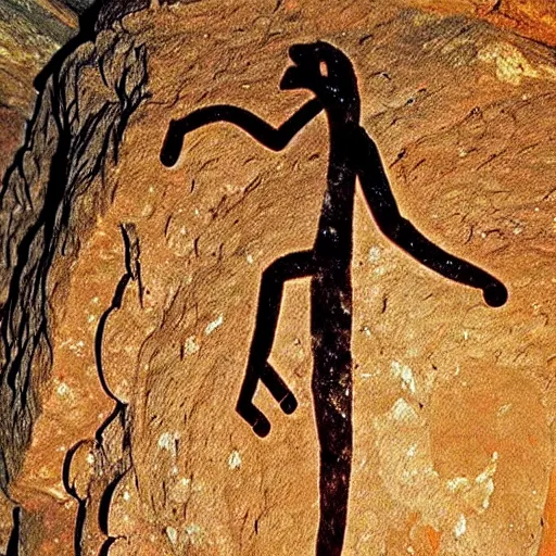 Prompt: great totem, paleolithic cave art