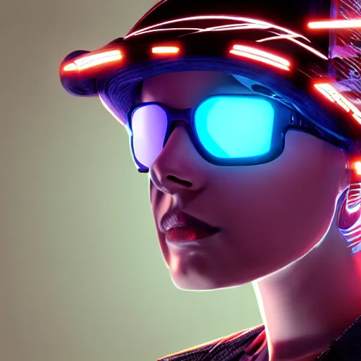 Image similar to a hat from the future, cyberpunk, highly detailed, epic lighting, hyper photorealism, 8 k