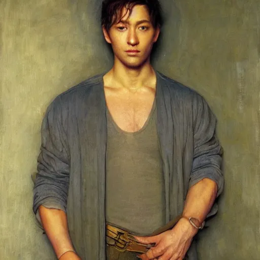 Image similar to a masterpiece full body portrait a beautiful Ross in Friends, by Edgar Maxence and Ross Tran and Michael Whelan