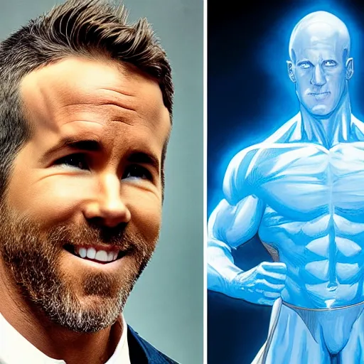 Prompt: Ryan Reynolds is Dr Manhattan