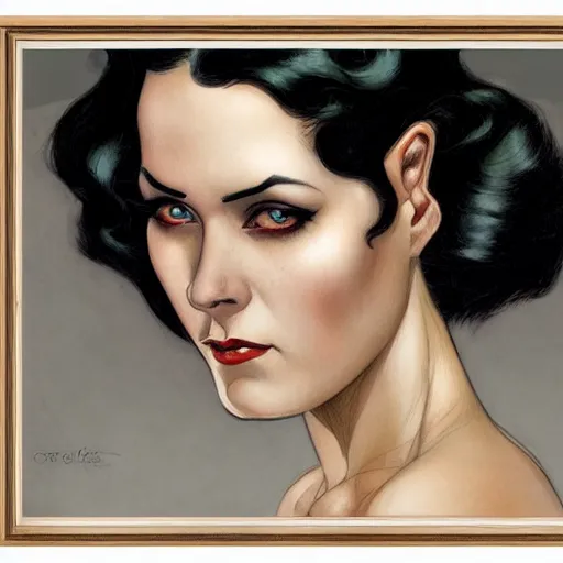 Prompt: a streamline moderne, ( art nouveau ), multi - racial portrait in the style of charlie bowater, and in the style of donato giancola, and in the style of charles dulac. intelligent, expressive eyes. symmetry, ultrasharp focus, dramatic lighting, semirealism, intricate symmetrical ultrafine ( ( dieselpunk ) ) background detail.