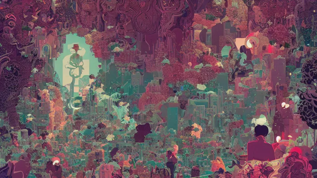 Image similar to Wonderland, Intricate ultradetailed illustration by Tomer Hanuka, by Victo Ngai, by Beeple