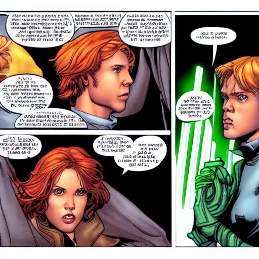 Image similar to mara jade and luke skywalker, character sheet by jim lee