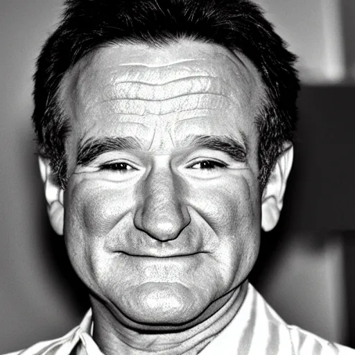 Image similar to robin williams smile. picture printing in graphic design