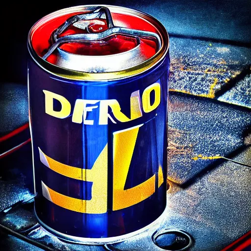 Image similar to photograph “WD40” energy drink can, HD, 8k, RED camera