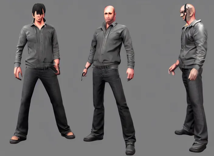 3 d model of zak bagans character in fighting game, | Stable Diffusion ...