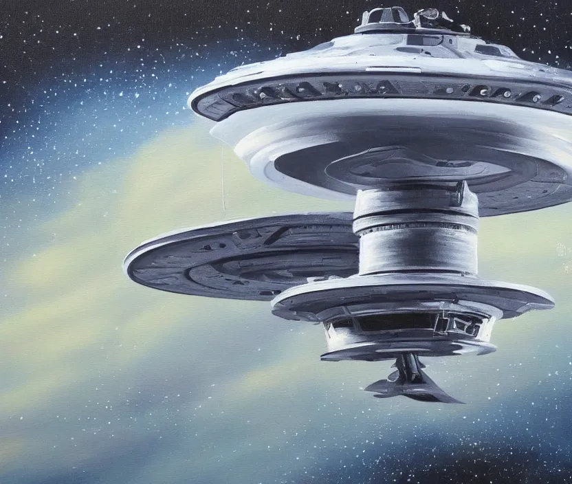 Prompt: a very detailed painting of a spaceship, ufo, very small brushstrokes, the background is white, 4 k,