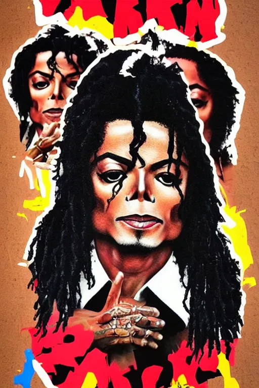 Image similar to lil michael jackson poster as a black rapper 1 9 7 0 s, face tattoos, dancing, poster tour, art work, ripped, 6 pack, rapping, grime, michael jackson, uhd, sharp, detailed, cinematic 4 k