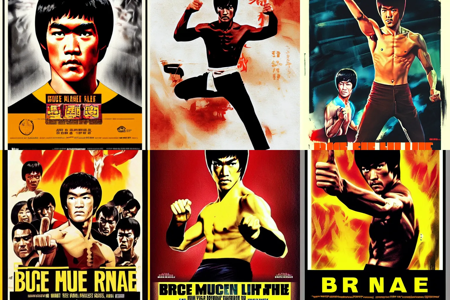 Prompt: Bruce Lee movie poster by Drew Struzan trending on artstation