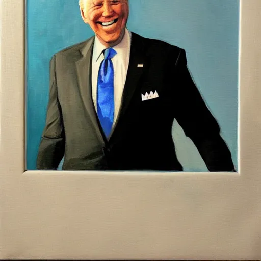 Image similar to A lovely painting of a fat joe biden