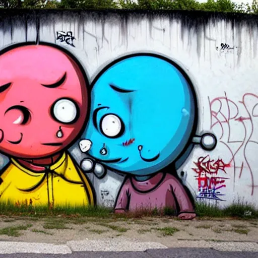 Image similar to wall with graffiti, by dran