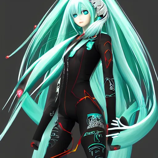 Prompt: Hatsune Miku as an Elden Ring boss, digital art, game graphics, trending on artstation, highly detailed