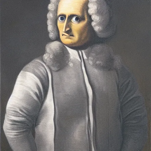 Prompt: painting of Isaac Newton as a masked mexican wrestler