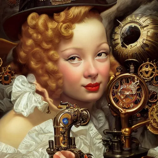 Image similar to Funny Soul, Realistic, Regal, Refined, Detailed Digital Art, Michael Cheval, Walt Disney (1937), François Boucher, Oil Painting, Steampunk, Highly Detailed, Cinematic Lighting, Unreal Engine, 8k