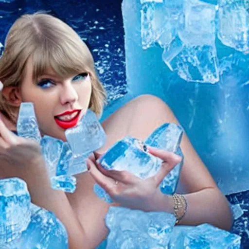 Image similar to Taylor Swift Frozen in a block of ice because she was not swift enough