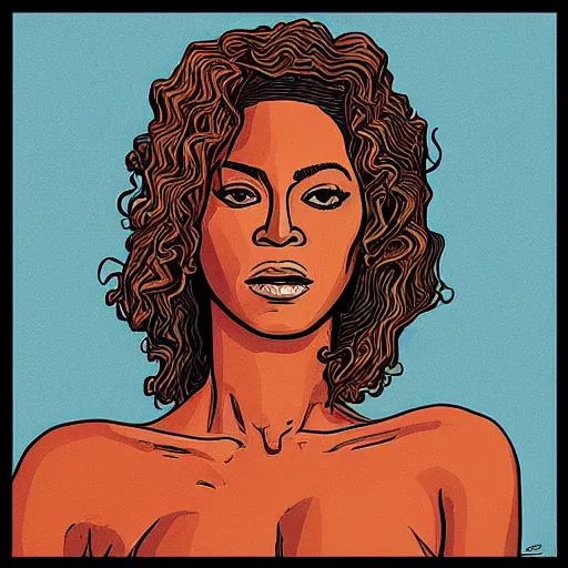 Image similar to “ beyonce retro minimalist portrait by jean giraud, moebius starwatcher comic, 8 k ”