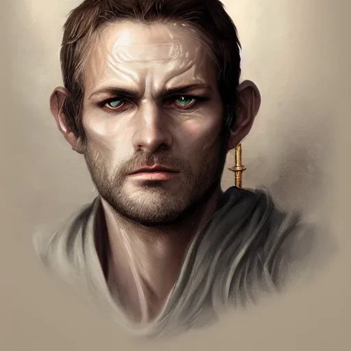 Prompt: a detailed matte head - on portrait painting of an middle - aged half - tiefling nobleman with golden eyes and short well kept hair, by charlie bowater, lise deharme, wlop, tending on arstation, dungeons and dragon, dnd, pathfinder, fanart, oil on canvas