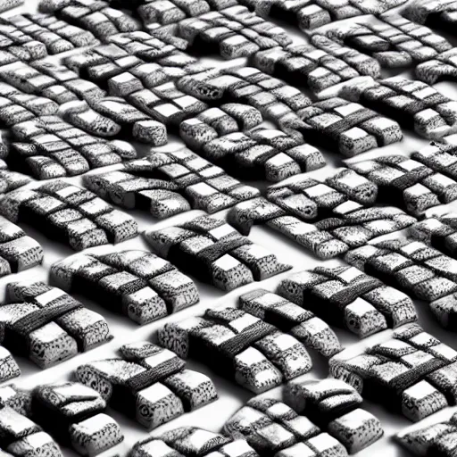 Image similar to city made of stacked oreos on a white surface, octane render, ue 5, realistic shadows, white background