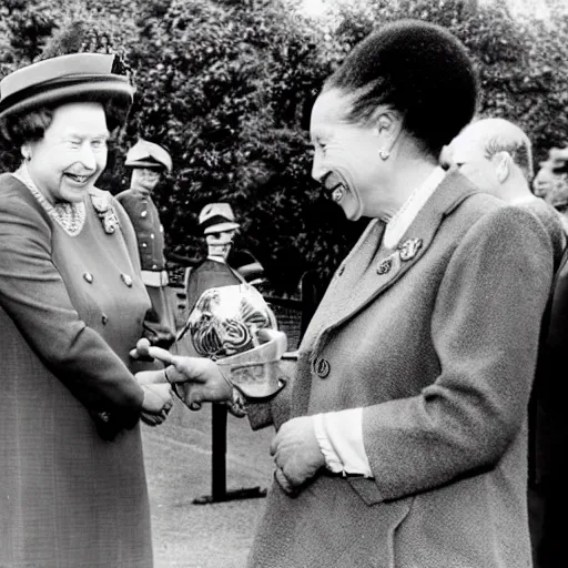 Image similar to the queen of england queen elizabeth the second meeting bob marley at windsor castle, photos by the royal photographers