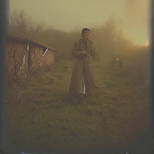 Prompt: hedgehog war general, secretly on a village, Cinematic focus, Polaroid photo, vintage, neutral colors, soft lights, foggy, by Steve Hanks, by Serov Valentin, by lisa yuskavage, by Andrei Tarkovsky