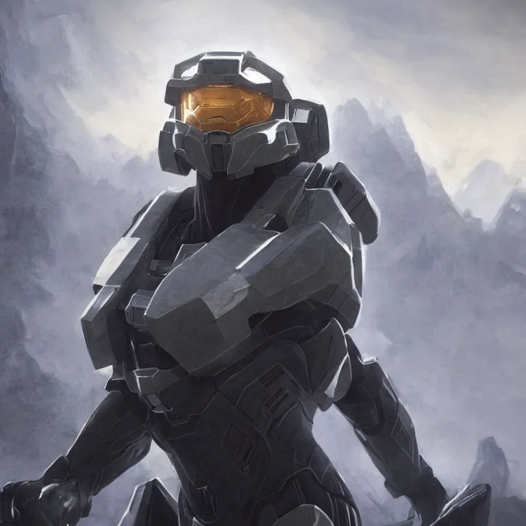 Prompt: Noble Six from Halo, cinematic lighting, concept art