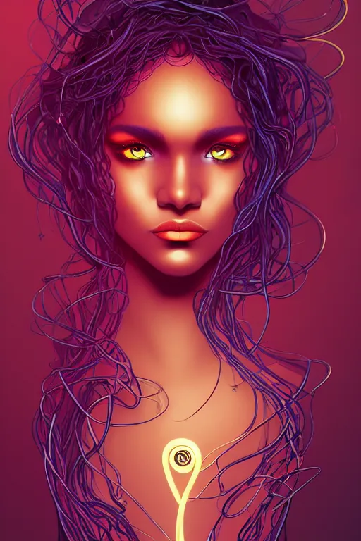 Image similar to 👁👩🏾🌹👾, phantom, dreary, dramatic, fluid, golden ratio, artstation, moebius + loish, hd, long vines,