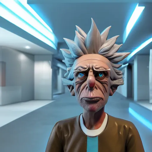 Prompt: rick sanchez 3 d octane render