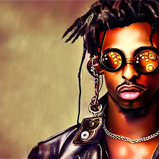 Image similar to playboi carti steampunk style digital art 4 k detailed super realistic