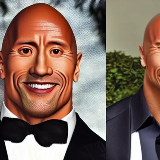 Prompt: dwayne johnson as a chinese knock off