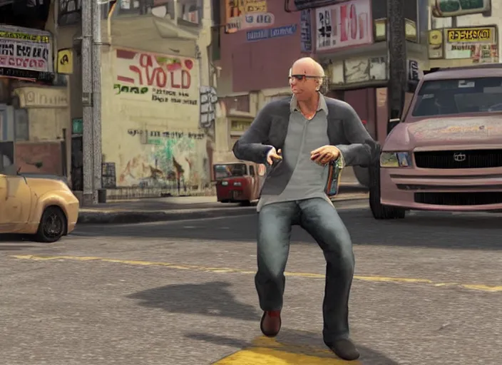 Prompt: video game still of larry david in the video game sleeping dogs,