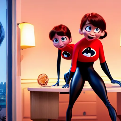 Image similar to live action pixar incredibles mommy milf, 8k resolution, full HD, cinematic lighting, award winning, anatomically correct