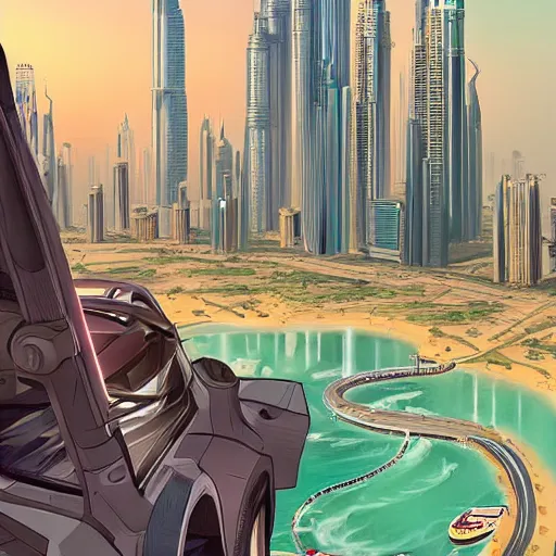 Image similar to gta : dubai, by rossdraws