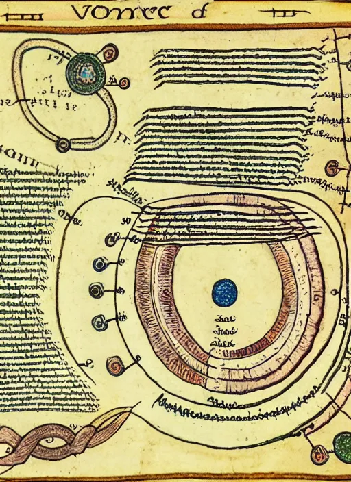 Prompt: a labeled illustrated schematic in the style of the voynich manuscript about the internal qualia of a human mind