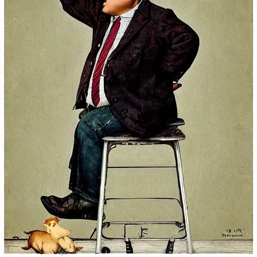 Image similar to “Jack Black in the style of Norman Rockwell”