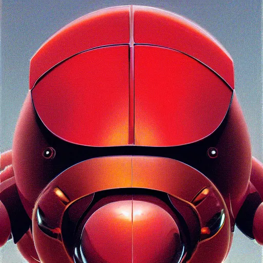 Image similar to macro portrait of a red robotic beetle face with pincers.Red and black body armor, digital art, realistic, ultradetailed, concept art in the style of Science Fiction. art by Syd Mead and Moebius, trending on artstation, devianart, cgsociety
