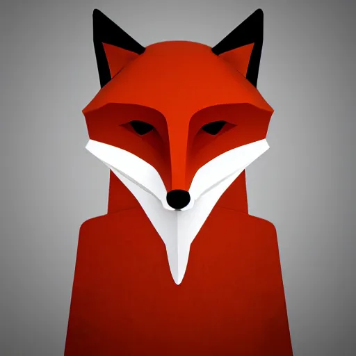 Image similar to an abstract, simplified icon depicting a fox, white background, elegant, award-winning, clever, render, blender, 3d