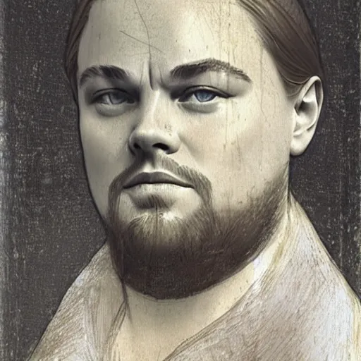 Image similar to Leonardo DiCaprio portrait by Leonardo Davinci